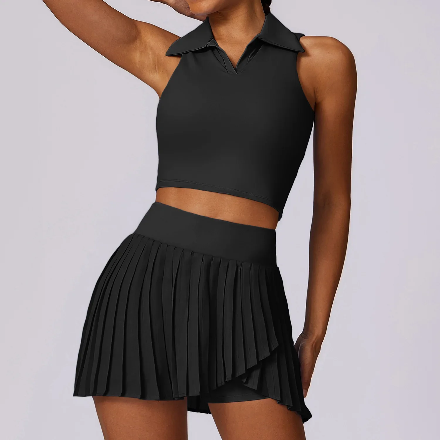Summer Nude Tennis Skirt Sports Fitness Breathable Outdoor Casual Running T-shirt Pleated Skirt Workout Gym Yoga Set for Women
Summer Nude Tennis Skirt Sports Fitness Breathable Outdoor Casual Running T-shirt Pleated Skirt Workout Gym Yoga Set for Women