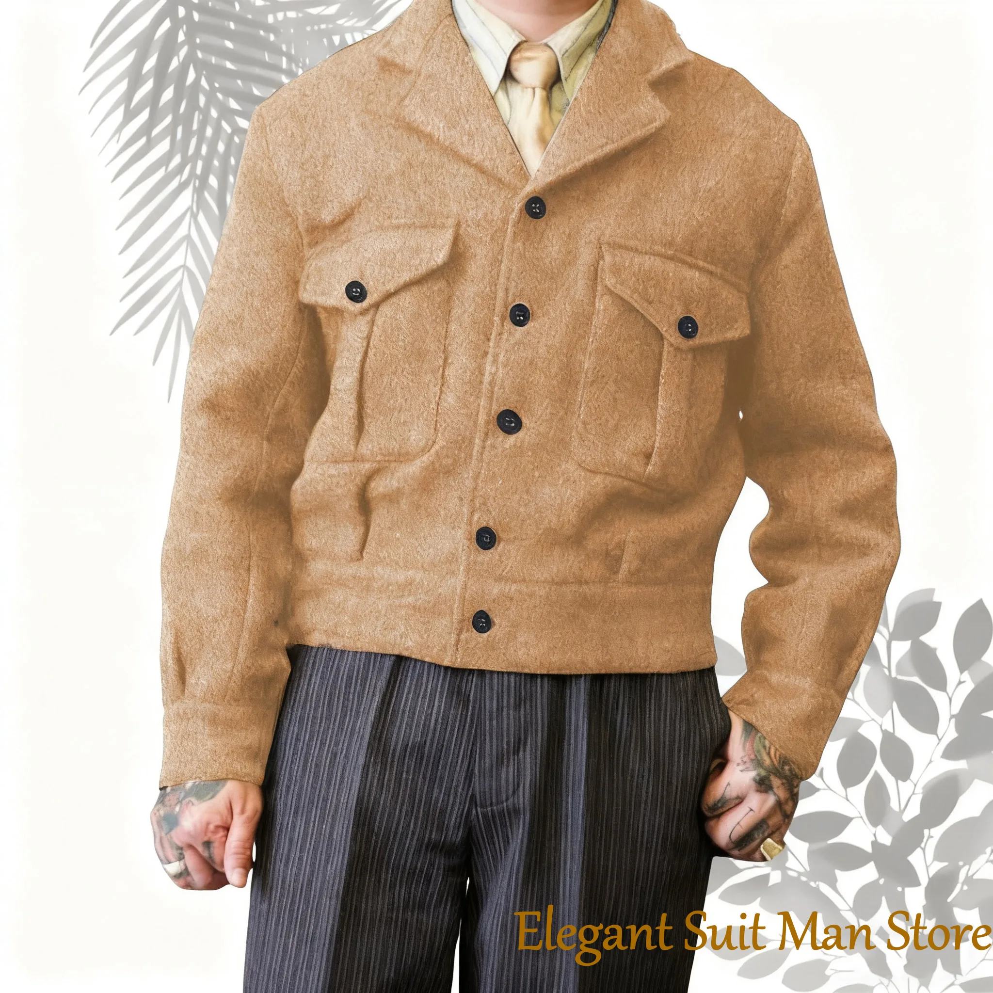 Fall Men's Coat Solid Colored Woolen Single Breasted Suit Short Jacket Business Casual Tailored Plus Size Suit Blazer
Fall Men's Coat Solid Colored Woolen Single Breasted Suit Short Jacket Business Casual Tailored Plus Size Suit Blazer