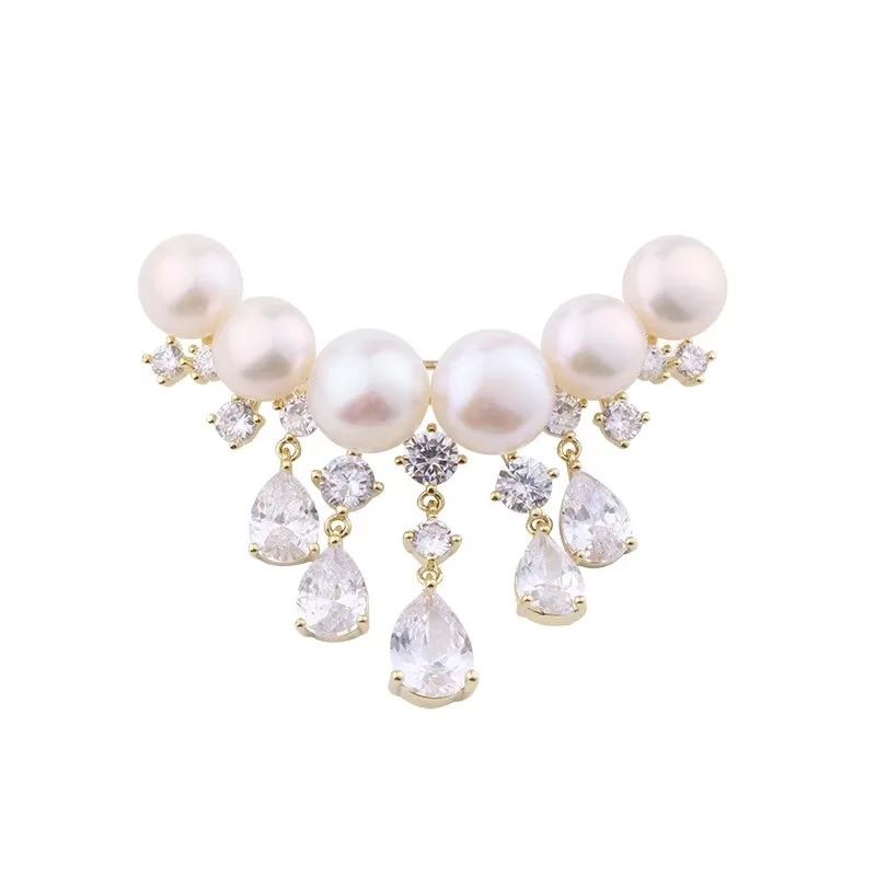 H Natural freshwater pearl brooch women's fringed pin accessories clothes decoration anti-light neckline luxury
H Natural freshwater pearl brooch women's fringed pin accessories clothes decoration anti-light neckline luxury