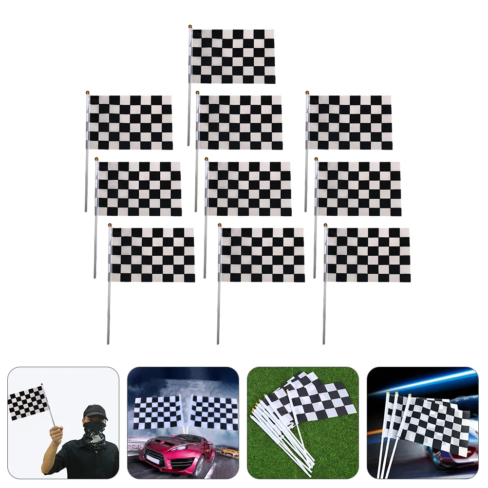 10 Pcs Racing Flag Race Cars Party Checkered Polyester Signal Handheld Baby Cheering Game Atmosphere Motorcycle Auto Supplies
10 Pcs Racing Flag Race Cars Party Checkered Polyester Signal Handheld Baby Cheering Game Atmosphere Motorcycle Auto Supplies