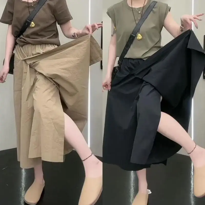Summer New High Waist Wide Leg Pants Women's Split Casual Drapey Loose Seven-Foot Trousers Fashionable Ladies' Premium Clothing
Summer New High Waist Wide Leg Pants Women's Split Casual Drapey Loose Seven-Foot Trousers Fashionable Ladies' Premium Clothing