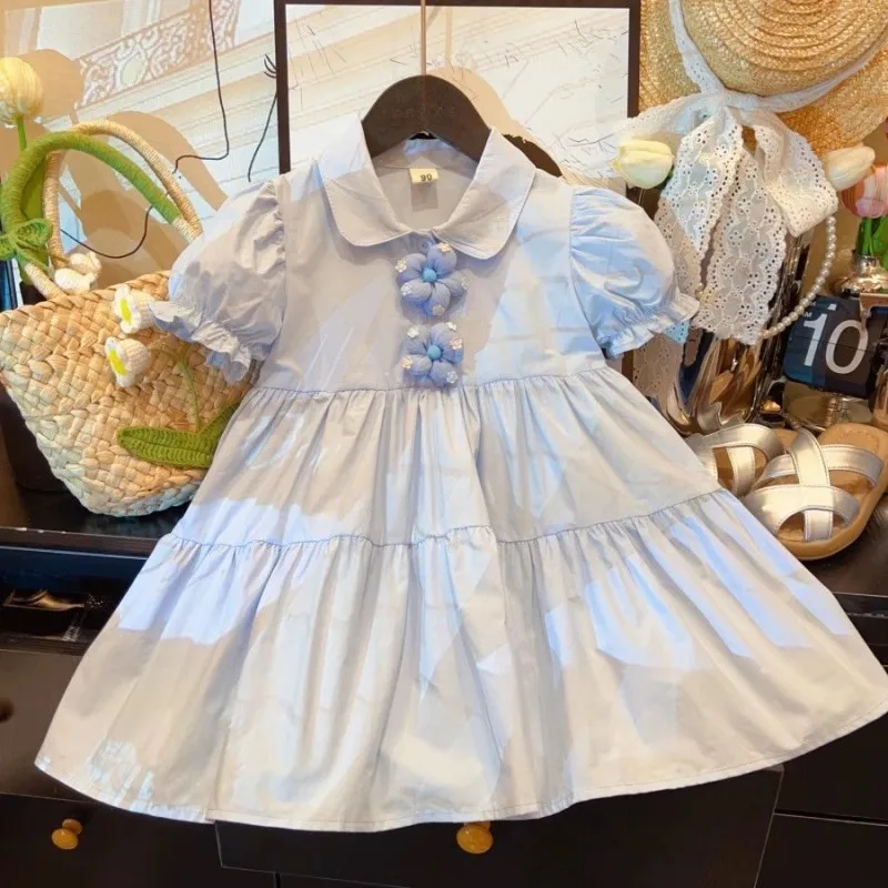 TOY-2025Girls' Stylish Floral Short Sleeve Shirt Dress Summer Princess Dress Fashionable Children's Spring and Summer Dress
TOY-2025Girls' Stylish Floral Short Sleeve Shirt Dress Summer Princess Dress Fashionable Children's Spring and Summer Dress