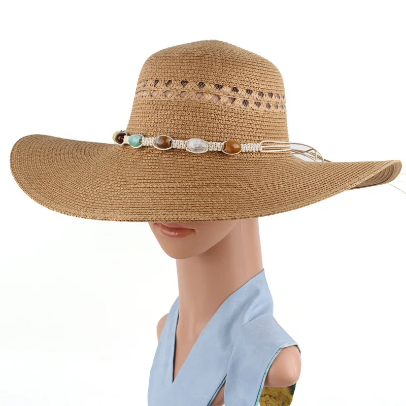 New Large-brimmed Straw Hat For Women, Summer Outdoor Sun Protection Hat With Personalized Decoration, Round-top Hat
New Large-brimmed Straw Hat For Women, Summer Outdoor Sun Protection Hat With Personalized Decoration, Round-top Hat