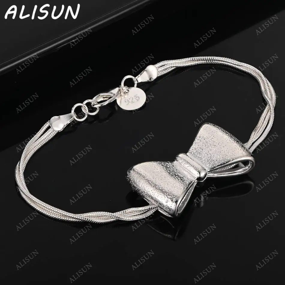 ALISUN 925 Sterling Silver Big Bow Bracelets For Women Creativity Gifts Street All-match Party And Daily Wear
ALISUN 925 Sterling Silver Big Bow Bracelets For Women Creativity Gifts Street All-match Party And Daily Wear