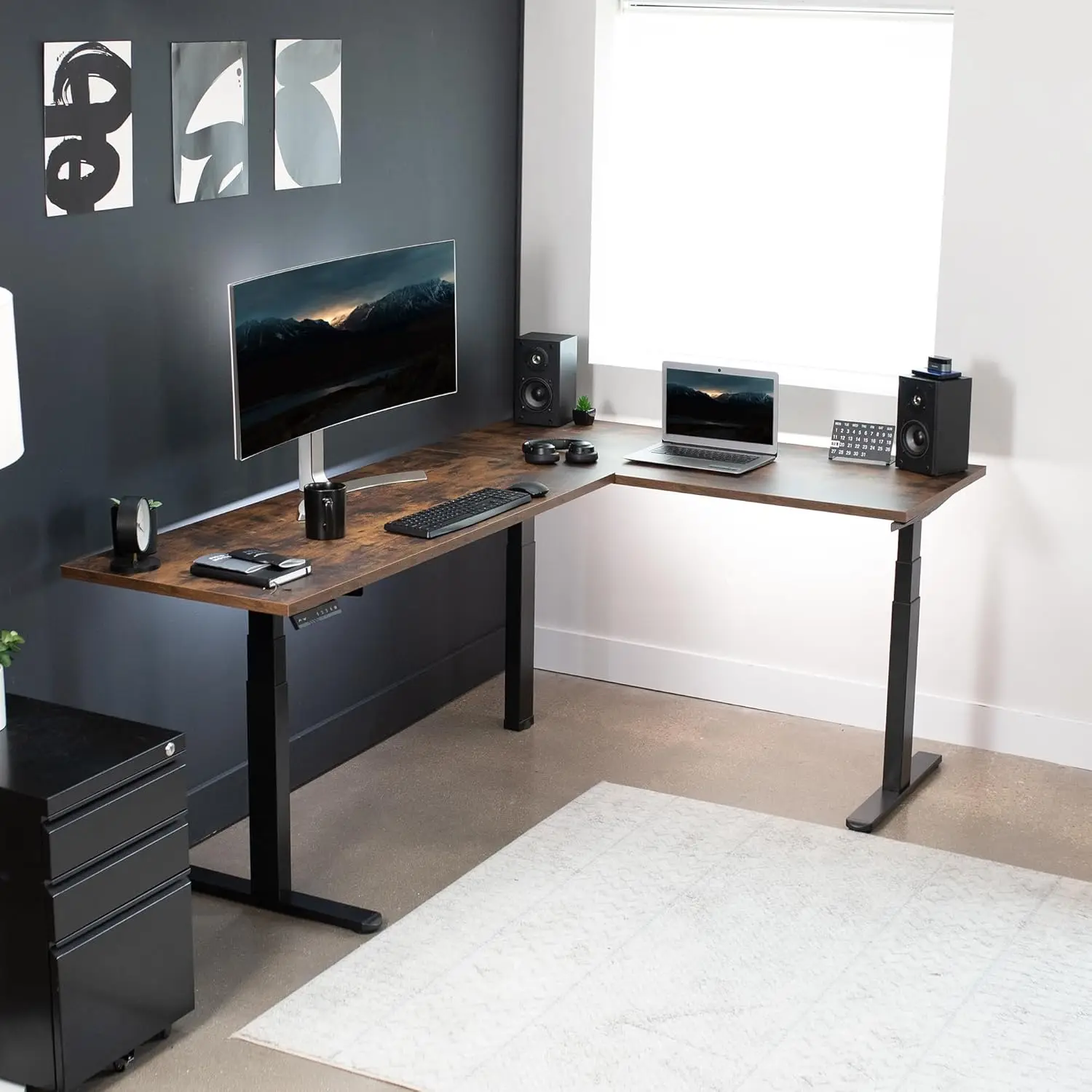 VIVO Electric Motor Height Adjustable Corner 3 Leg Standing Desk Frame, Frame Only,Sit Stand Ergonomic L Frame,Black,DESK-V130EB
VIVO Electric Motor Height Adjustable Corner 3 Leg Standing Desk Frame, Frame Only,Sit Stand Ergonomic L Frame,Black,DESK-V130EB