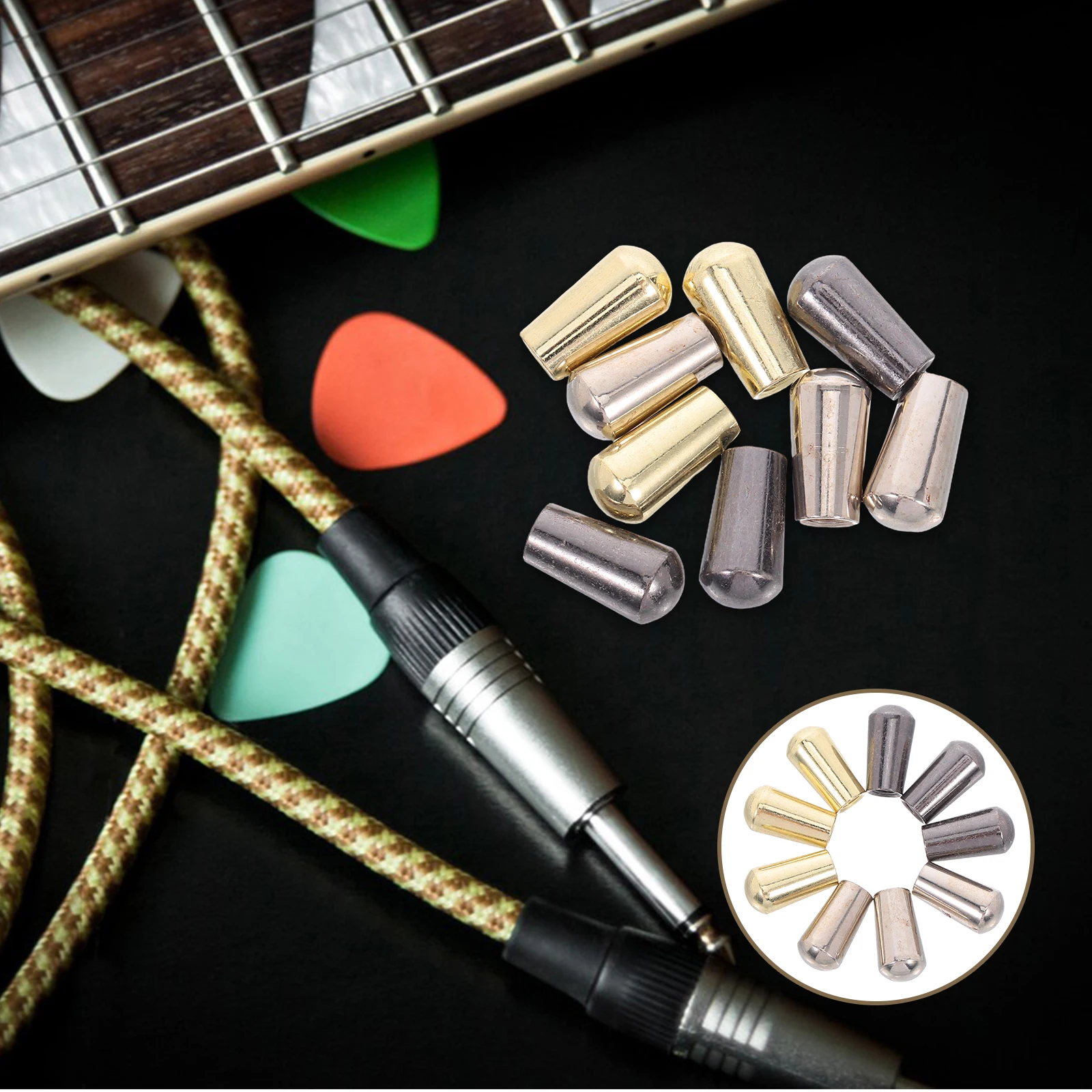 9 Pcs Electric Guitar Switch Cap Toggle Knob Tips Pickup Selector Pointy Accessories Metal
9 Pcs Electric Guitar Switch Cap Toggle Knob Tips Pickup Selector Pointy Accessories Metal