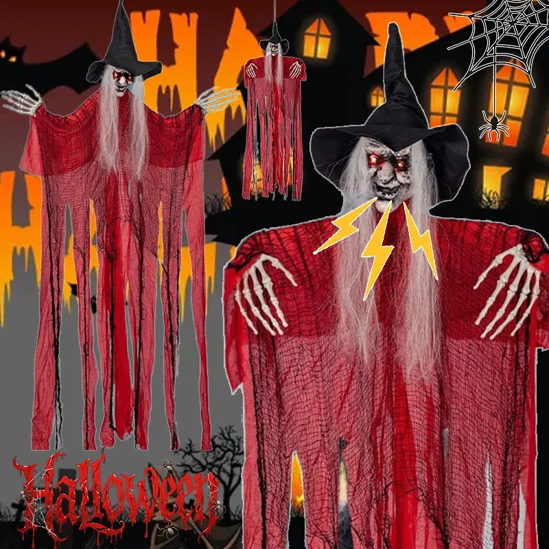 Halloween Hanging Voice-activated Light-up Red Witch Screaming Hanging Ghost for Indoor and Outdoor Haunted House Props Decor
Halloween Hanging Voice-activated Light-up Red Witch Screaming Hanging Ghost for Indoor and Outdoor Haunted House Props Decor