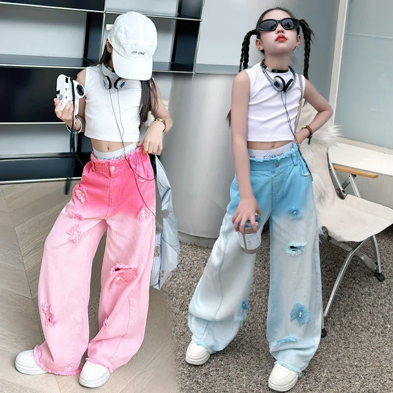 fashion 4 10 12 junior Girls 3D Butterfly Gradient hole Wide legs Jeans children floor pants kids pants cotton Sleeveless tops
fashion 4 10 12 junior Girls 3D Butterfly Gradient hole Wide legs Jeans children floor pants kids pants cotton Sleeveless tops