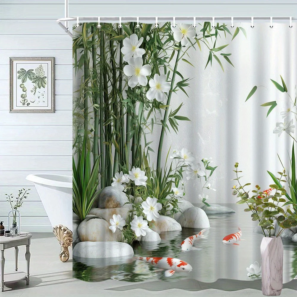 Waterproof Bamboo Koi Fish Floral Shower Curtain for Bathroom Zen Garden Tropical Nature Decor Curtain
Waterproof Bamboo Koi Fish Floral Shower Curtain for Bathroom Zen Garden Tropical Nature Decor Curtain
