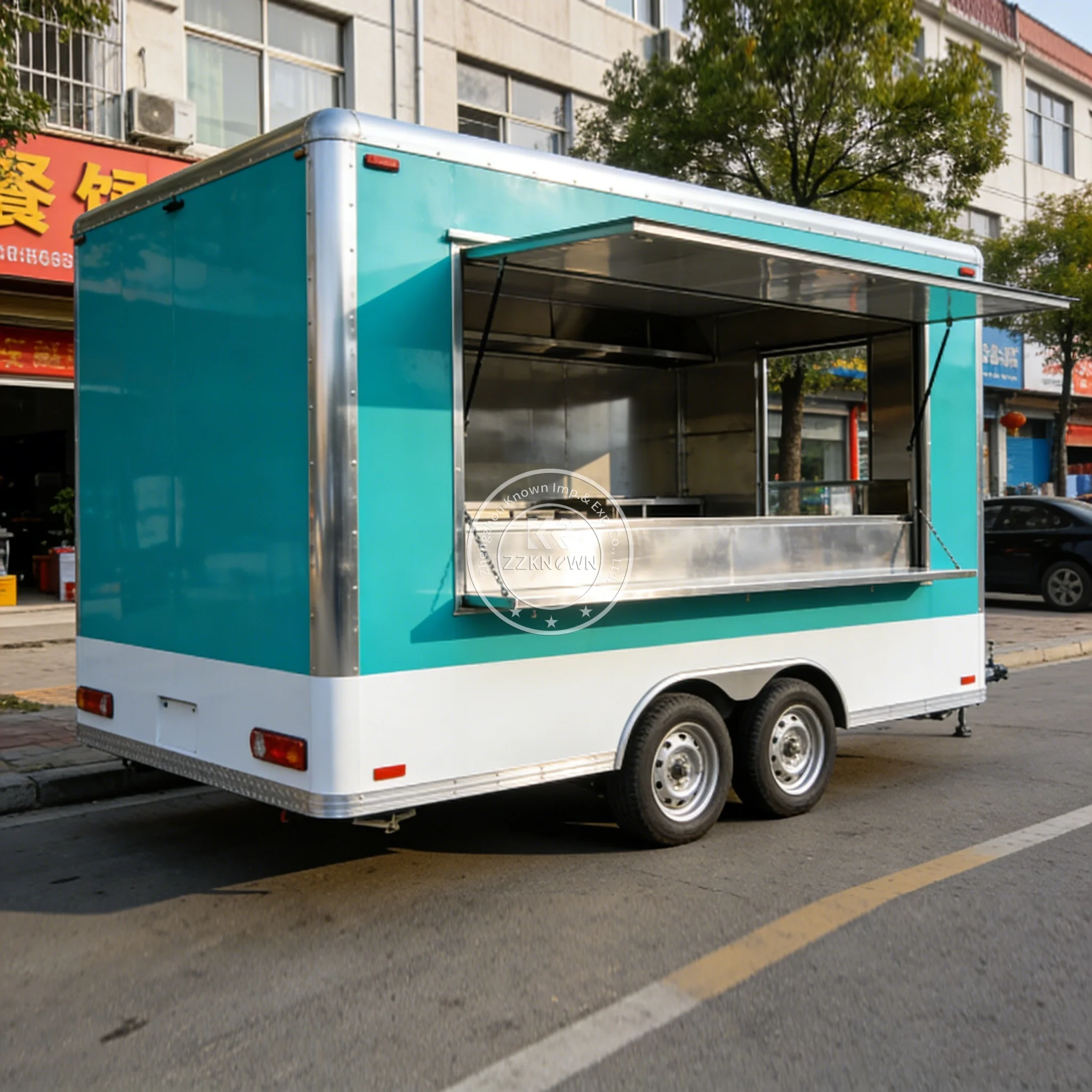 Stainless Steel Mobile Food Cart with Refrigerator for Dumplings Bao Pancakes - Portable Kitchen Equipment for Street Food
Stainless Steel Mobile Food Cart with Refrigerator for Dumplings Bao Pancakes - Portable Kitchen Equipment for Street Food