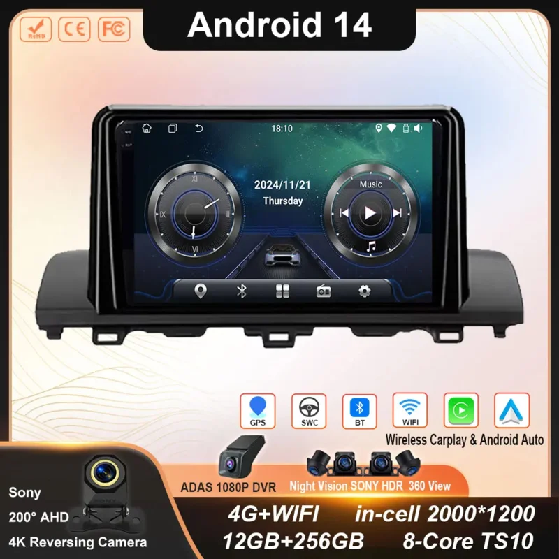 Android 14 Carplay Auto WIFI+4G Car Radio Multimedia Player For Honda Accord 10 CV X 2017-2021 Autoradio Stereo Head Unit QLED
Android 14 Carplay Auto WIFI+4G Car Radio Multimedia Player For Honda Accord 10 CV X 2017-2021 Autoradio Stereo Head Unit QLED