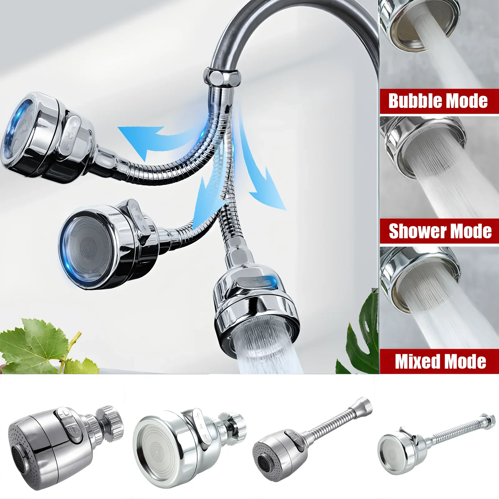 Kitchen Stainless Steel Faucet Nozzle 360 Rotating Sink Tap Anti Splash Output Extension Bubbler Pipe Sprayer Booster
Kitchen Stainless Steel Faucet Nozzle 360 Rotating Sink Tap Anti Splash Output Extension Bubbler Pipe Sprayer Booster