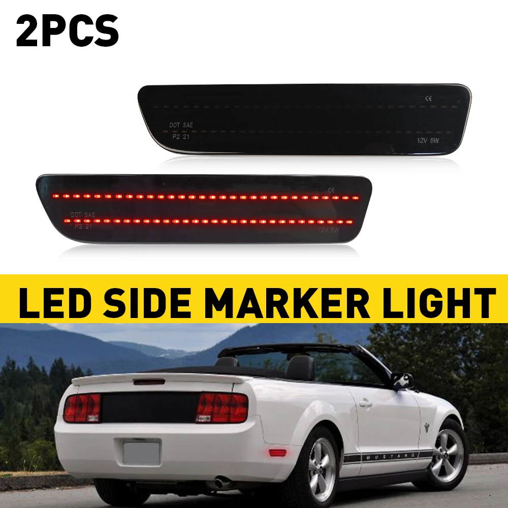 2Pcs Rear Red LED Side Marker Light Fit For Ford Mustang 2005 2006 2007 2008 2009 Car Accessories 12V Smoked Shell 4R3Z15A201AA
2Pcs Rear Red LED Side Marker Light Fit For Ford Mustang 2005 2006 2007 2008 2009 Car Accessories 12V Smoked Shell 4R3Z15A201AA