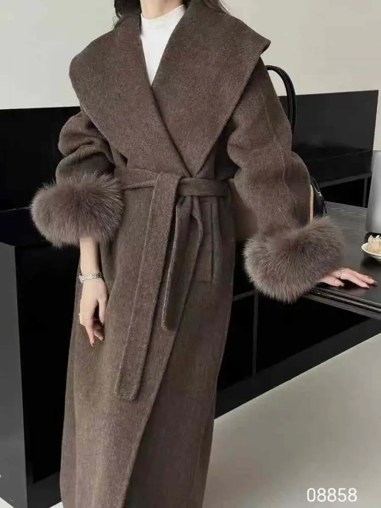 Korean Version Women's Beige Long Sleeved Woolen Coat Winter Vintage Brown Elegant Loose Festival Lace-up Overcoat Streetwear
Korean Version Women's Beige Long Sleeved Woolen Coat Winter Vintage Brown Elegant Loose Festival Lace-up Overcoat Streetwear