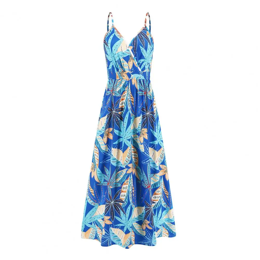 Printed Sundress Floral Print Backless Maxi Dress for Women Spaghetti Strap Vacation Dress with High Waist Ankle Length Summer
Printed Sundress Floral Print Backless Maxi Dress for Women Spaghetti Strap Vacation Dress with High Waist Ankle Length Summer