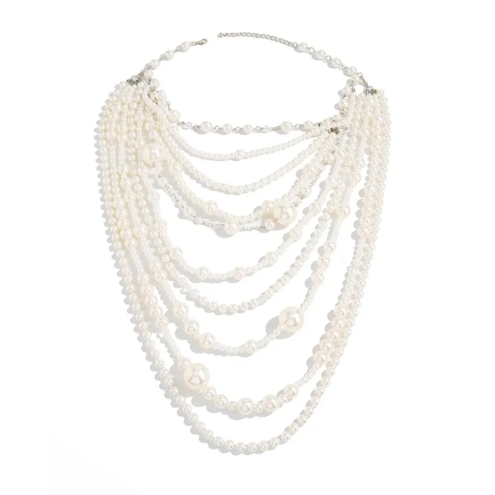 Bohemian Style Multilayer Pearl Necklace Exaggerated Baroque Women's Clavicle Chain Charm Long Tassel Bridal Jewelry Wedding
Bohemian Style Multilayer Pearl Necklace Exaggerated Baroque Women's Clavicle Chain Charm Long Tassel Bridal Jewelry Wedding