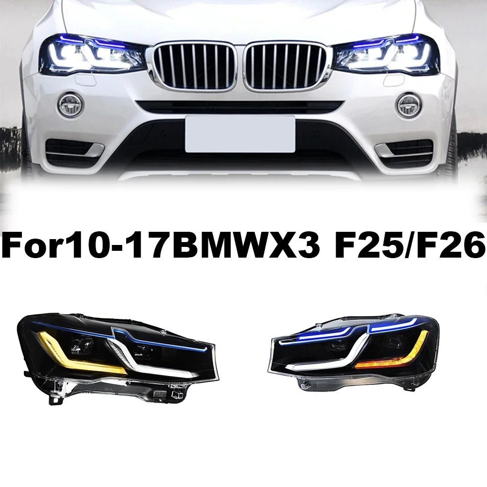 Пара полностью светодиодных фар в сборе для BMW X3 F25 X4 F26 2010-2012-2017 гг. Модифицированные светодиодные дневные ходовые огни, указатели поворота, фары
Пара полностью светодиодных фар в сборе для BMW X3 F25 X4 F26 2010-2012-2017 гг. Модифицированные светодиодные дневные ходовые огни, указатели поворота, фары