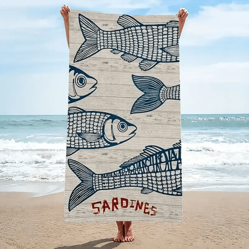 Vintage Sardine Fish Print Beach Towel Quick Dry Microfiber Sand Free Absorbent Washable for Pool Travel Summer Beach
Vintage Sardine Fish Print Beach Towel Quick Dry Microfiber Sand Free Absorbent Washable for Pool Travel Summer Beach