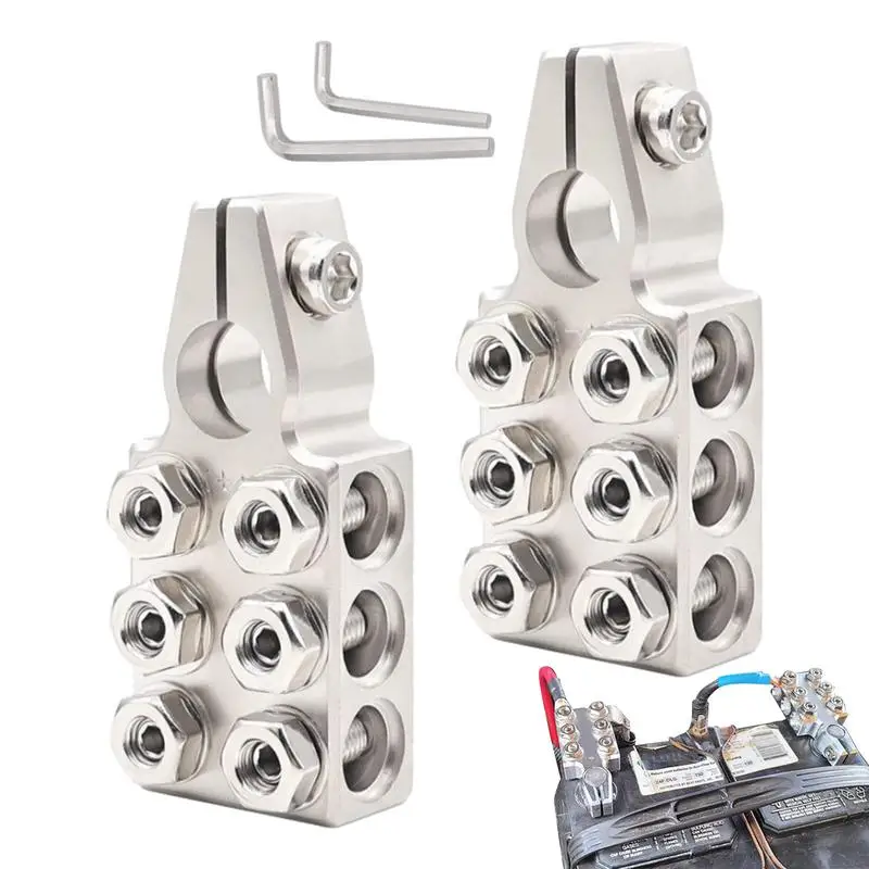 Battery Terminal Connectors 2 Pcs Zinc Alloy 12-Way Battery Terminal Clamps Safe And Stable Connection 6X20Awg Wire Terminals &
Battery Terminal Connectors 2 Pcs Zinc Alloy 12-Way Battery Terminal Clamps Safe And Stable Connection 6X20Awg Wire Terminals &