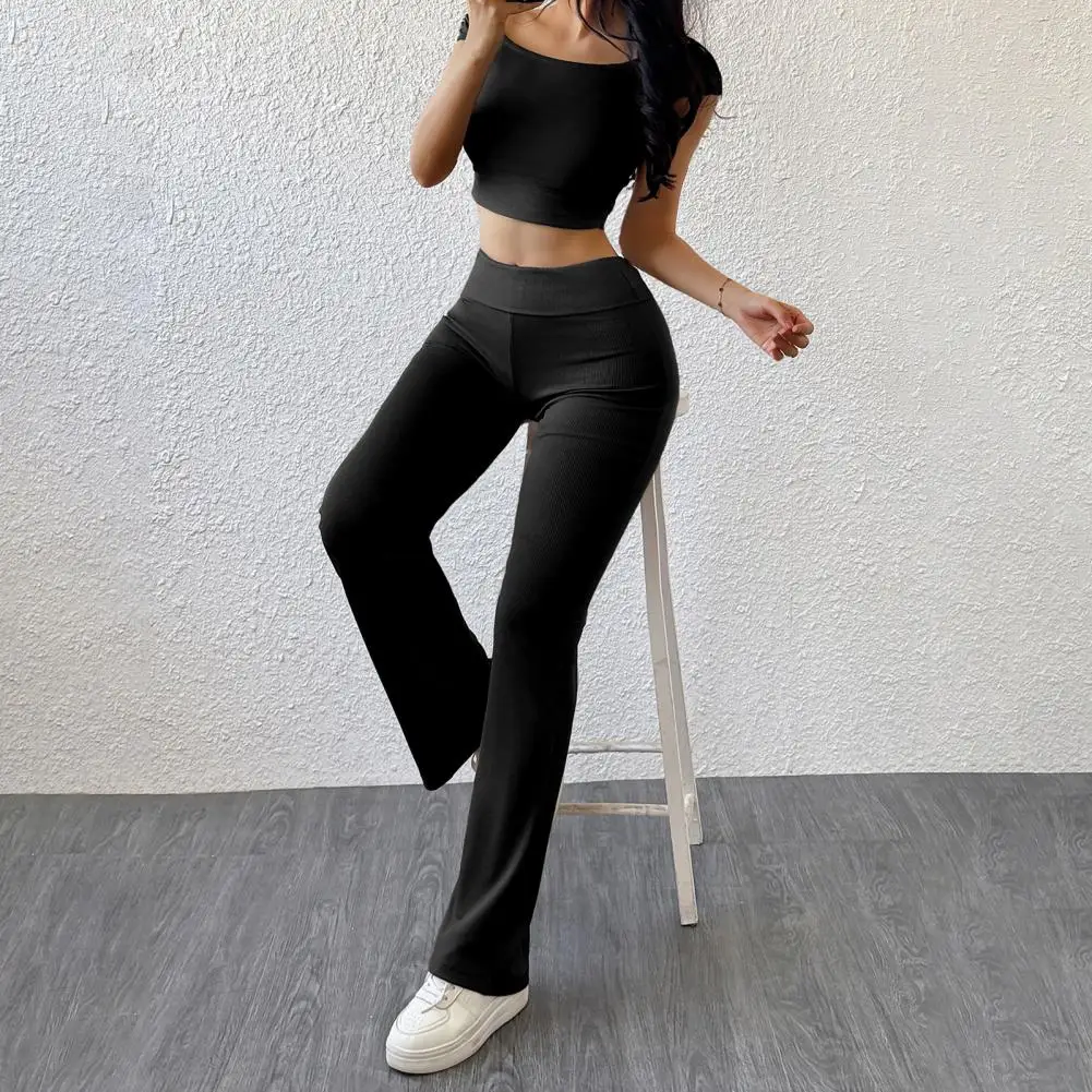Polyester Spandex Yoga Outfit Stylish Women's Lounge Gym Outfits Crop Top Flared Pants Set for Yoga for Workout for Active
Polyester Spandex Yoga Outfit Stylish Women's Lounge Gym Outfits Crop Top Flared Pants Set for Yoga for Workout for Active