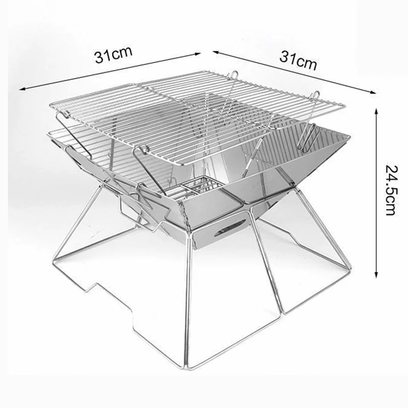 NEW Folding Grill Fire Pit Outdoor Table Camping Stove Stainless Steel Foldable Barbecue With A Charcoal Rack Grill
NEW Folding Grill Fire Pit Outdoor Table Camping Stove Stainless Steel Foldable Barbecue With A Charcoal Rack Grill