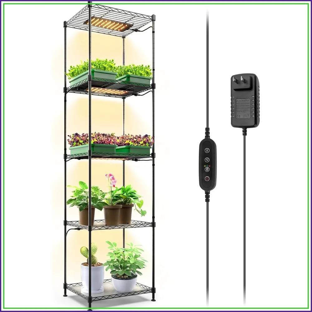 5-Tier Plant Shelf with 10W Grow Light, Timer 3/6/12H, for Hydroponics, Succulents, Flowers
5-Tier Plant Shelf with 10W Grow Light, Timer 3/6/12H, for Hydroponics, Succulents, Flowers