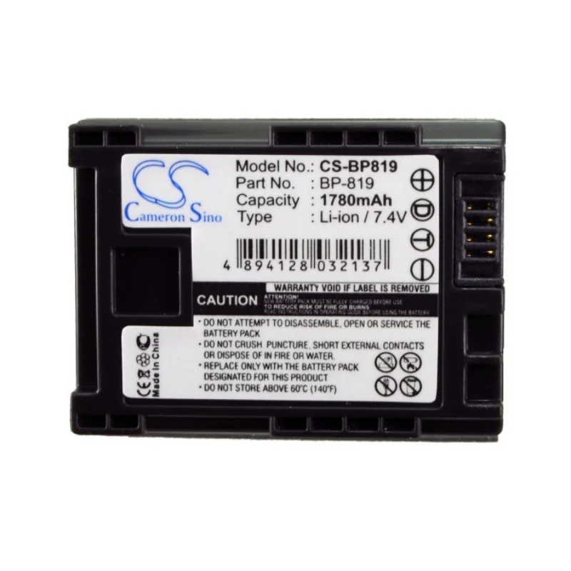 Camera 1780mAh Battery For Canon BP-819 VixiaHF10 VixiaHF11 VixiaHF100 VixiaHG20 VixiaHG21 VixiaFS10 VixiaFS11
Camera 1780mAh Battery For Canon BP-819 VixiaHF10 VixiaHF11 VixiaHF100 VixiaHG20 VixiaHG21 VixiaFS10 VixiaFS11