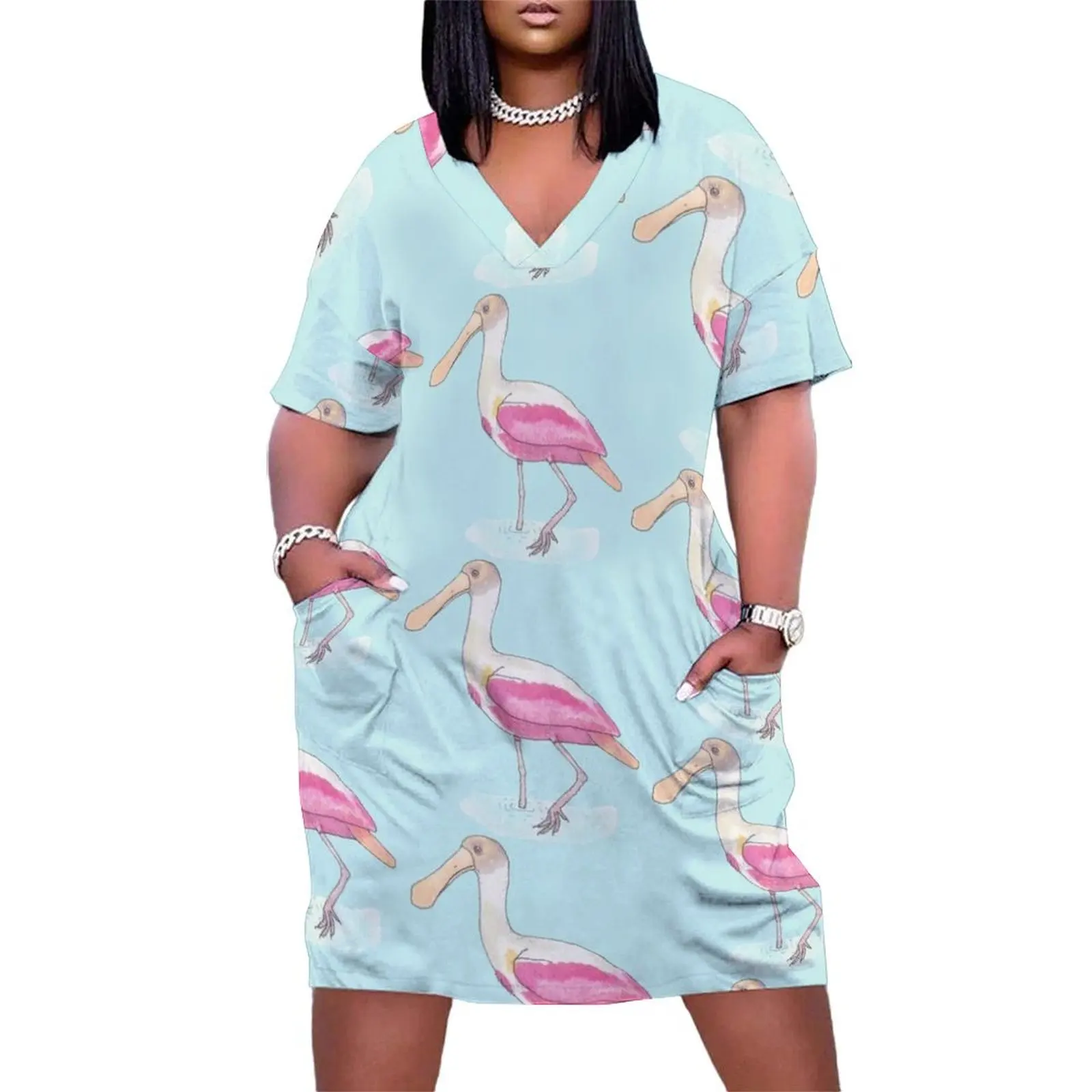 Roseate Spoonbill bird species watercolor art Loose Pocket Dress Evening dresses Long veiled dresses
Roseate Spoonbill bird species watercolor art Loose Pocket Dress Evening dresses Long veiled dresses