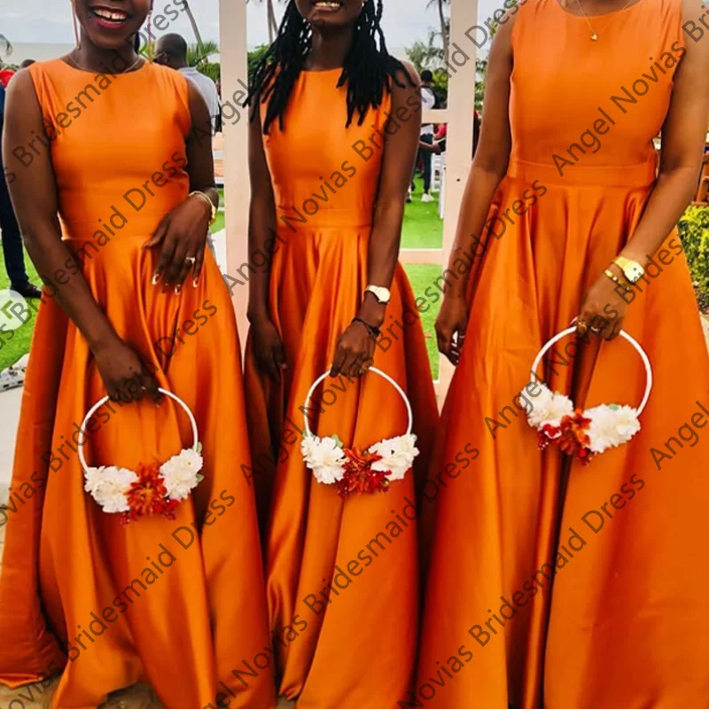 Plus Size Long A Line Orange African Bridesmaid Dresses For Weddings Party Dress Robes Invitee Mariage Customized
Plus Size Long A Line Orange African Bridesmaid Dresses For Weddings Party Dress Robes Invitee Mariage Customized