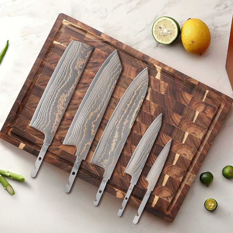DIY Chef's Knife Blank, Handcrafted Copper Damascus Steel Blade Blank, Razor-Sharp Edge, Unhandled, Perfect for Custom Knife Kit
DIY Chef's Knife Blank, Handcrafted Copper Damascus Steel Blade Blank, Razor-Sharp Edge, Unhandled, Perfect for Custom Knife Kit
