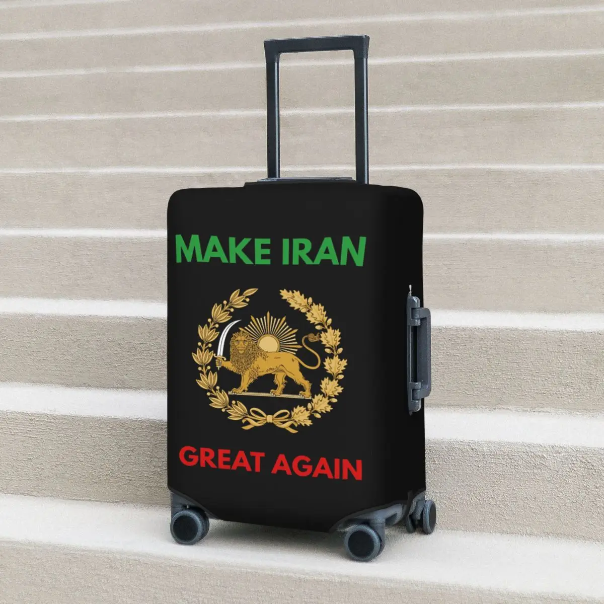 Чехол для чемодана с эмблемой Льва и Солнца «Сделаем Иран снова великой» – Защита для путешествий, эластичный чехол для багажа
Чехол для чемодана с эмблемой Льва и Солнца «Сделаем Иран снова великой» – Защита для путешествий, эластичный чехол для багажа