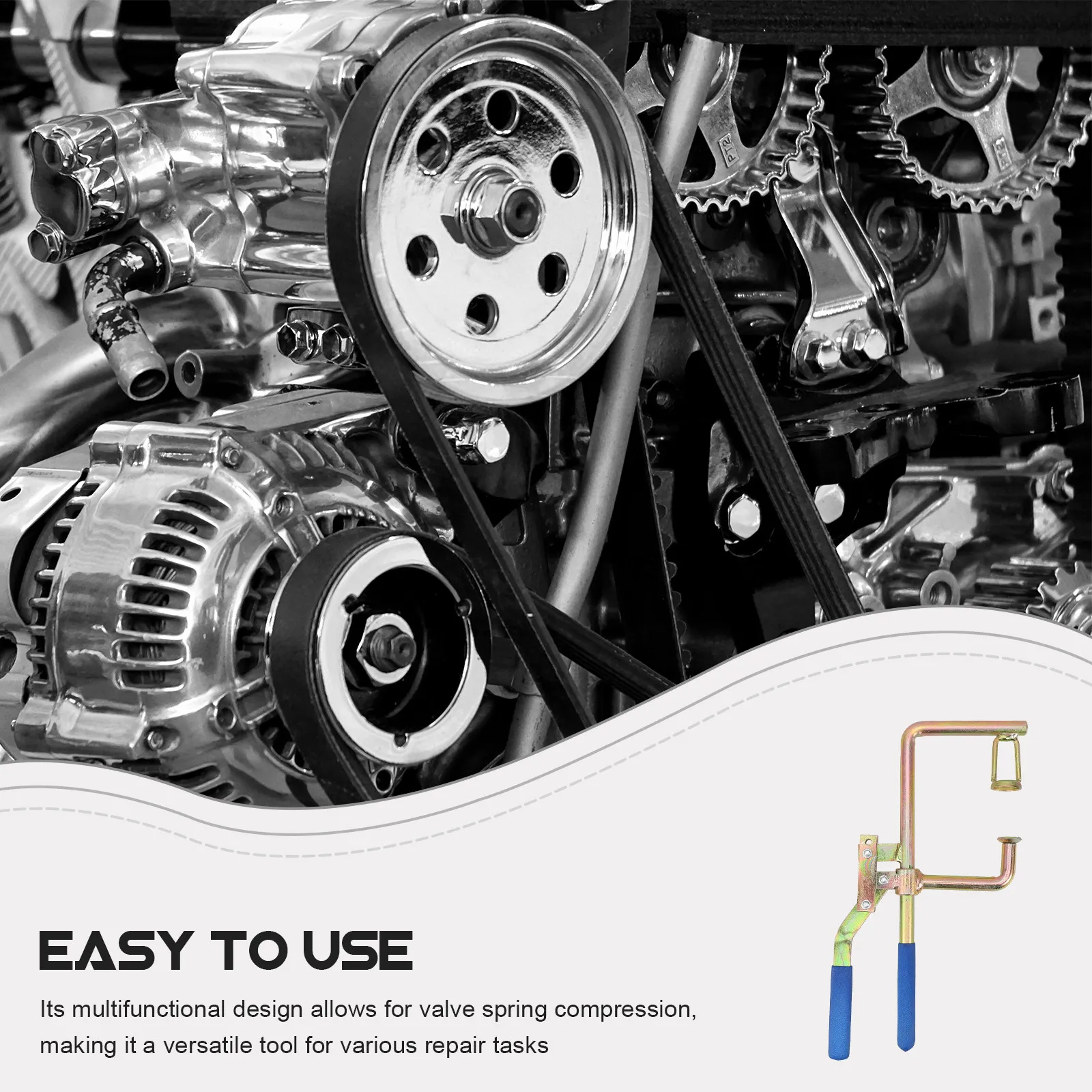 Motorcycle Valve Spring Compressor Tool Heavy Duty Metal Rubber Construction for Small Engine Valve Removal Installation
Motorcycle Valve Spring Compressor Tool Heavy Duty Metal Rubber Construction for Small Engine Valve Removal Installation