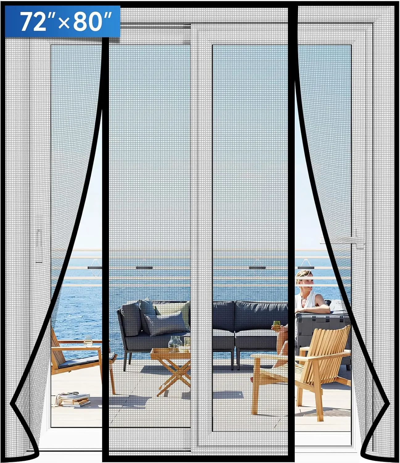 Magnetic Screen Door Upgraded PET Mesh Stronger Than Fiberglass and Polyester-72''x80'',Hands Free,Keeps Bugs Out,Pet & Kid F
Magnetic Screen Door Upgraded PET Mesh Stronger Than Fiberglass and Polyester-72''x80'',Hands Free,Keeps Bugs Out,Pet & Kid F