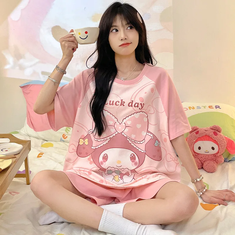 Women's Summer Pajamas Cute Cartoon Princess Style Round Neck Short Sleeved Shorts Loose Thin Home Clothes
Women's Summer Pajamas Cute Cartoon Princess Style Round Neck Short Sleeved Shorts Loose Thin Home Clothes