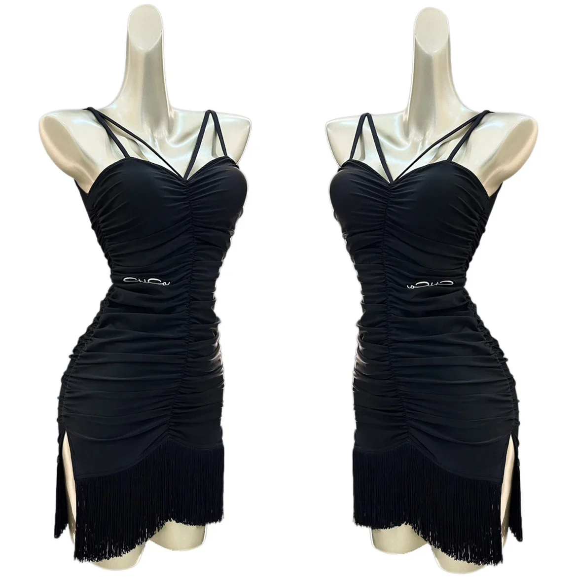 Summer Latin Dance Dress Women Sexy Drawstring Black Fringer Dress Adult Rumba Dance Clothes Club Salsa Practice Dress DNV18404
Summer Latin Dance Dress Women Sexy Drawstring Black Fringer Dress Adult Rumba Dance Clothes Club Salsa Practice Dress DNV18404