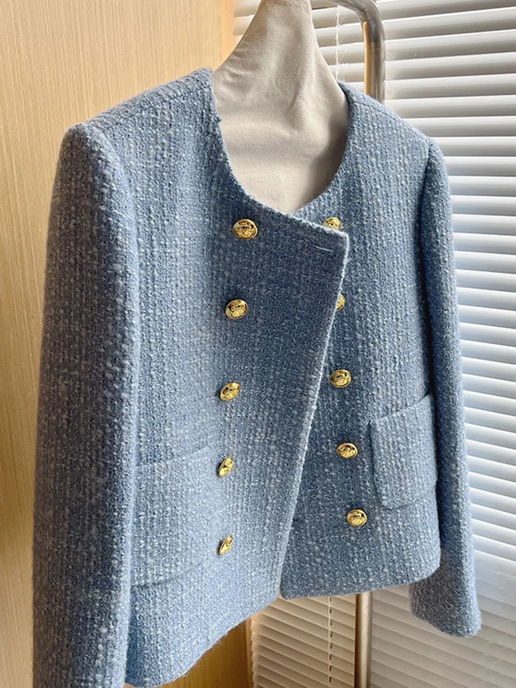 Elegant Short Double-Breasted Tweed Jacket Women's Spring Autumn New Style South Oil Lady Quality Fashion Outerwear
Elegant Short Double-Breasted Tweed Jacket Women's Spring Autumn New Style South Oil Lady Quality Fashion Outerwear