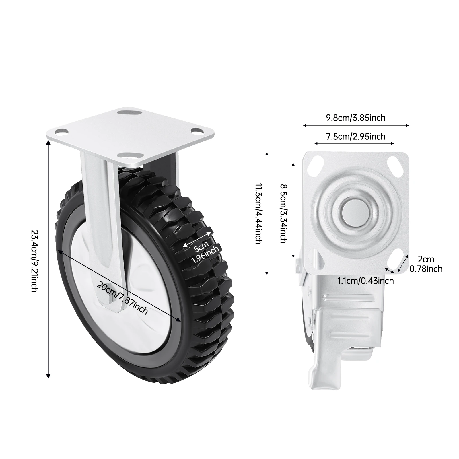 8in Caster Wheels, 600kg/1322.77lbs Load-bearing 4PCS Wheels for Most Trolleys, Shopping Trolleys, Workbenches, Light Machinery
8in Caster Wheels, 600kg/1322.77lbs Load-bearing 4PCS Wheels for Most Trolleys, Shopping Trolleys, Workbenches, Light Machinery