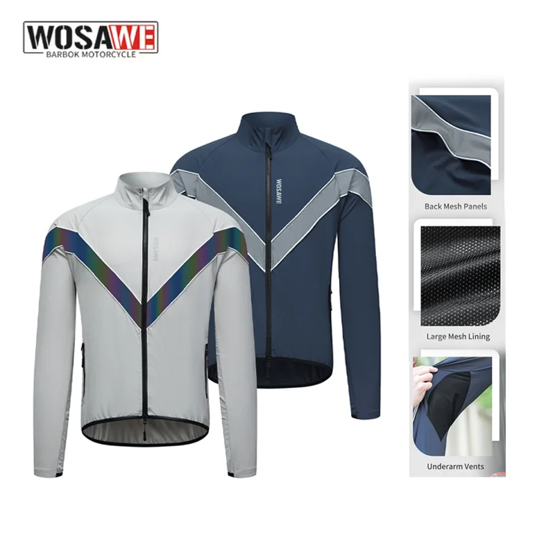 WOSAWE Men Motorcycle Jacket Windproof Waterproof Reflective Cycling Windbreaker MTB Bicycle Long Sleeve Jacket Bike Coat
WOSAWE Men Motorcycle Jacket Windproof Waterproof Reflective Cycling Windbreaker MTB Bicycle Long Sleeve Jacket Bike Coat