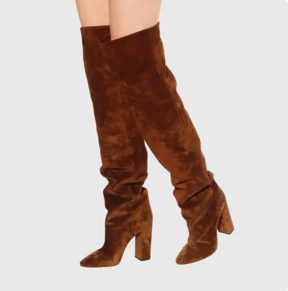 Hot Women Brown Beige Red Green Suede Frosted Pointed Toe Block Heel Pleated Knee High Boots Female Solid Long Boots Shoes
Hot Women Brown Beige Red Green Suede Frosted Pointed Toe Block Heel Pleated Knee High Boots Female Solid Long Boots Shoes