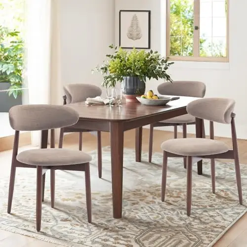 Wooden Dining Chairs Set of 4, Modern Fabric Upholstered Dining Room Chair, Farmhouse Kitchen Chairs with Foot Pegs
Wooden Dining Chairs Set of 4, Modern Fabric Upholstered Dining Room Chair, Farmhouse Kitchen Chairs with Foot Pegs