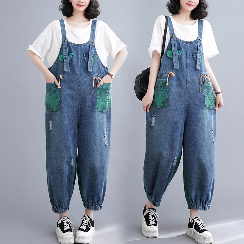Slimming Floral Print Denim Overalls Women's Summer 2024 New plus Size Concealing Harlan One-Piece Pants Trendy Fashion
Slimming Floral Print Denim Overalls Women's Summer 2024 New plus Size Concealing Harlan One-Piece Pants Trendy Fashion