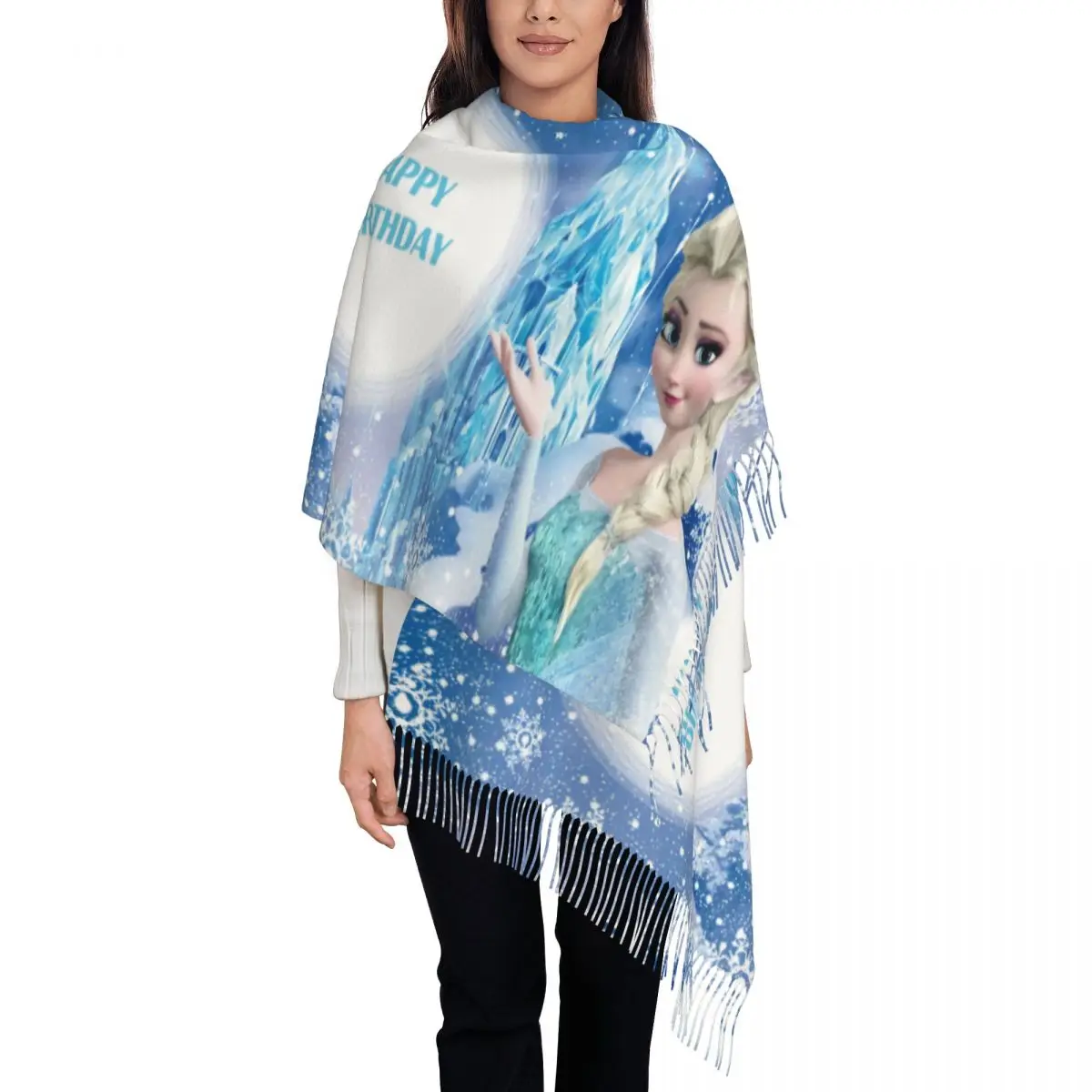 Custom Female Long Cartoon Frozen Princess Scarves Women Winter Thick Warm Tassel Shawl Wrap Scarf
Custom Female Long Cartoon Frozen Princess Scarves Women Winter Thick Warm Tassel Shawl Wrap Scarf