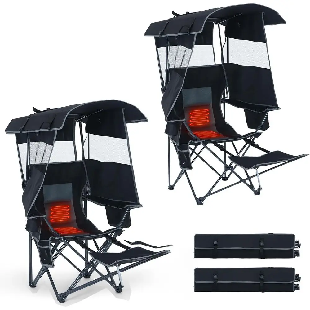 Portable Folding Heated Chair with Detachable Footrest, Umbrella, Cooler, Cup Holder, and Built-in Power Bank (2-Pack, Black)
Portable Folding Heated Chair with Detachable Footrest, Umbrella, Cooler, Cup Holder, and Built-in Power Bank (2-Pack, Black)