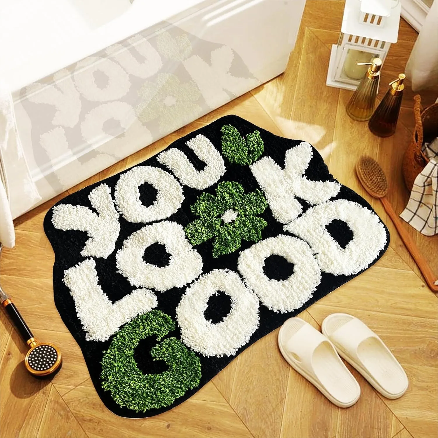 You Look Good Bath Rug Non Slip Microfiber Plush Absorbent Mat for Bathroom Bedroom 21x25 Inches
You Look Good Bath Rug Non Slip Microfiber Plush Absorbent Mat for Bathroom Bedroom 21x25 Inches