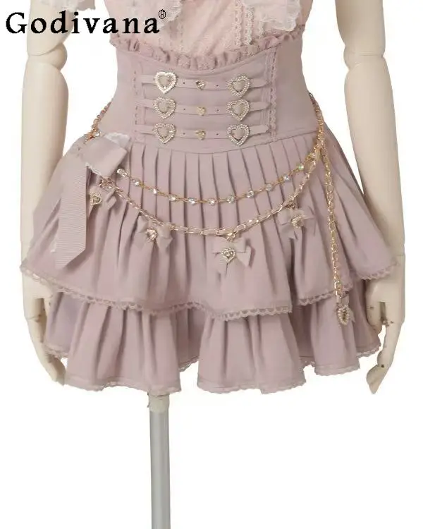 Liz Skirts 2025 New Japanese Mine Mass-Produced Sweet High-Waisted Mini Skirt Cute Bow Chain Princess Short Skirt for Women
Liz Skirts 2025 New Japanese Mine Mass-Produced Sweet High-Waisted Mini Skirt Cute Bow Chain Princess Short Skirt for Women