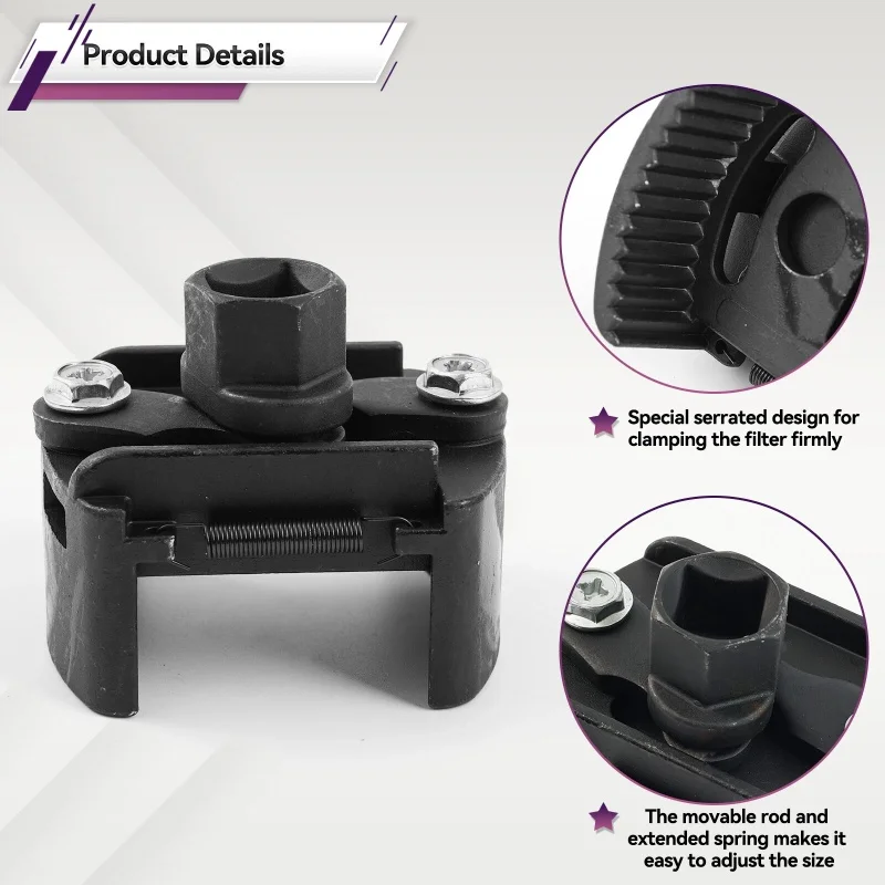 1pcs Universal Adjustable Oil Filter Wrench Two-Jaws 60-80mm Range Oil Filter Removing Tool Car Repair Tool Auto Accessories
1pcs Universal Adjustable Oil Filter Wrench Two-Jaws 60-80mm Range Oil Filter Removing Tool Car Repair Tool Auto Accessories