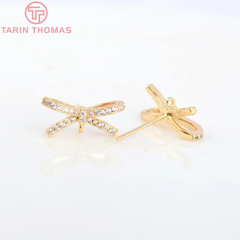 (4923)4PCS 15x7MM 24K Gold Color Plated Brass with Zircon Bow-Knot Stud Earrings Diy Jewelry Findings Accessories Wholesale
(4923)4PCS 15x7MM 24K Gold Color Plated Brass with Zircon Bow-Knot Stud Earrings Diy Jewelry Findings Accessories Wholesale