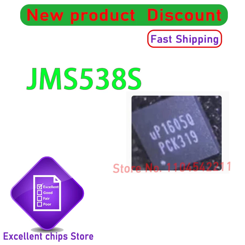 (10-20piece) 100% New JMS538S JWS538S JMS5385 QFP48 Chipset
(10-20piece) 100% New JMS538S JWS538S JMS5385 QFP48 Chipset
