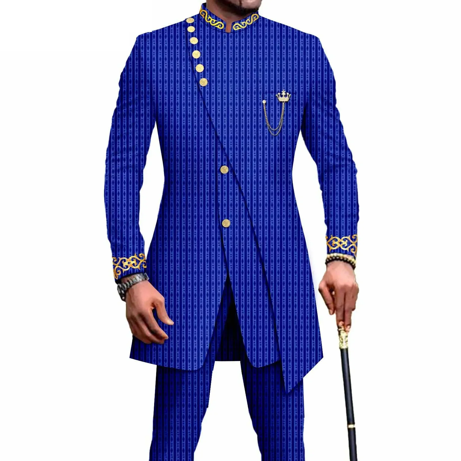 Dashiki Outfits with Chain African Clothes Wedding Men`s Suit Double Breasted Slim Fit Embroidery Blazer and Pants 2 Piece Set
Dashiki Outfits with Chain African Clothes Wedding Men`s Suit Double Breasted Slim Fit Embroidery Blazer and Pants 2 Piece Set