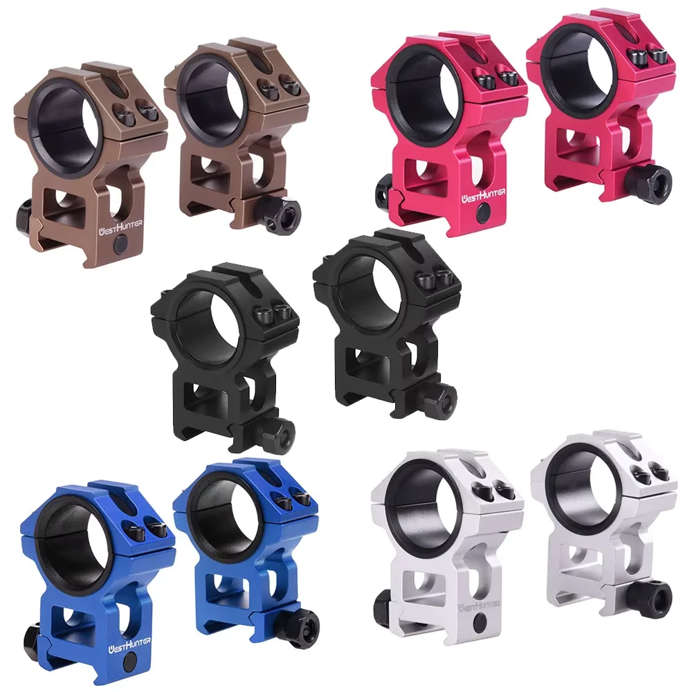 WestHunter High Profile Picatinny 20mm Rail Rings Mount CNC Machining Process 25.4MM / 30MM Double Rings Air Riflescope Adapters
WestHunter High Profile Picatinny 20mm Rail Rings Mount CNC Machining Process 25.4MM / 30MM Double Rings Air Riflescope Adapters